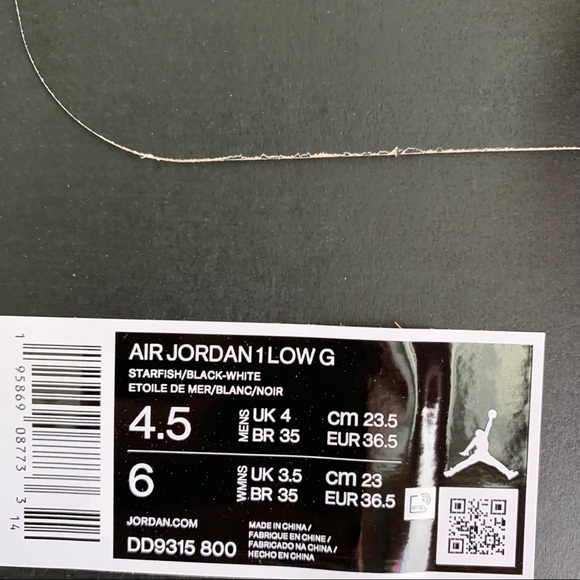 Nike Air Jordan 1 Low 'Shattered Backboard' Golf Shoes Men 4.5 = Women 6 new - Picture 4 of 4